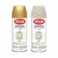 Набор краски с эффектом растрескивания Krylon Ivory, Gold/слоновая кость и золото, 680гр