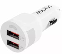 Автомобильное зарядное устройство MAXVI CCM-522 Plus M 5.2A, 2xUSB, QC3.0, кабель microUSB, белый