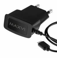 Сетевое зарядное устройство Maxvi TCM-100MB 1A, 1.2м, microUSB, черный