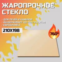 Огнеупорное стекло Robax 210х198x4 мм для дверцы печей Kastor KL, KS, Karhu, SAGA