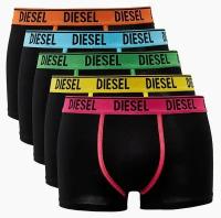 Комплект трусов боксеры DIESEL, средняя посадка, размер L, черный, 5 шт