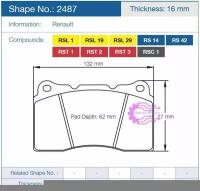 Колодки тормозные 2487-RSL29 PAGID RSL29 передние MMC Lancer Evo V-X / SUBARU WRX STI / MEGAN RS