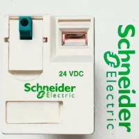 Реле Schneider Electric Zelio Relay RXM4AB1BD с 4 перекидными контактами (4CO) и кнопкой "тест" с напряжением катушки 24В DC, 3 шт