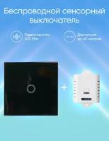 Сенсорный беспроводной выключатель с контроллером eMylo 10A-01SB-RF Black KIT