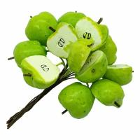 Набор декоративных букетиков "Яблоки половинки" 12 шт, зелёный 5219337