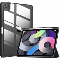 Ультра-тонкий чехол-обложка MyPads для Apple iPad Pro 12.9 2022 M2 (MNXQ3 /P3) с дизайном Smart Case черный кожаный с функцией смарт включения-выкл