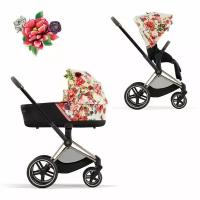 Cybex Priam IV Коляска 2 в 1 FE Spring Blossom light шасси Rose Gold