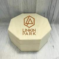 Шкатулка Linkin Park, Линкин Парк Новый логотип с надписью, 13 см