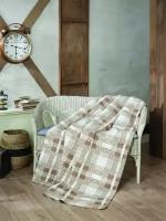 Плед Arya Home Arya из хлопка 200X220 Tina Бежевый