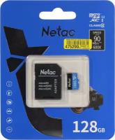 Карта памяти MicroSD 128 Гб + адаптер Netac
