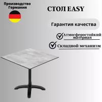 Стол складной Konway Solid Top Easy 80х80, beton/black, для дома, дачи, бани, балкона, веранды, террасы