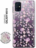 Ультратонкий силиконовый чехол-накладка ClearView 3D для Galaxy M31S с принтом "Lilac Flowers"