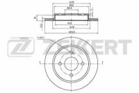 BS5040 ZEKKERT Диск торм. зад. Ford Fiesta V 05- Ford Focus I 98- Scorpio I II 93-