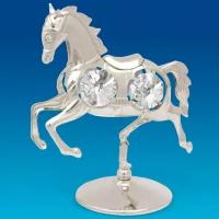 Сувенир Фигурка Лошадь серебренная с кристаллами Swarovski Elements