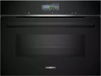 Компактный электрический духовой шкаф с СВЧ Siemens CM776GKB1, черный