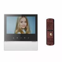 Комплект видеодомофона и вызывной панели COMMAX CDV-70H2 (Белый Black Smog) / AVC 305