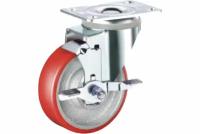 Большегрузное полиуретановое колесо поворотное с панелью и тормозом SCPB 93 (75 мм; 150 кг) А5 1000935