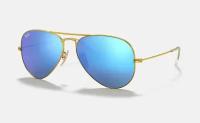 Солнцезащитные очки унисекс, авиаторы RAY-BAN с чехлом, линзы голубые, RB3025-112/17/58-14