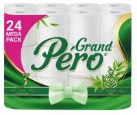 Туалетная бумага Grand Pero с ароматом зеленого чая, 3-х слойная 24 рулона в упаковке