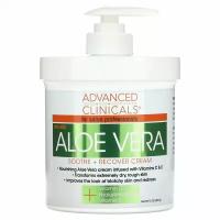 Advanced Clinicals, Aloe Vera, Soothe + Recover Cream, 16 oz (454 g)