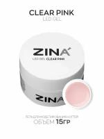 Гель скульптурный ZINA LED Clear Pink - 15 грамм, LED гели