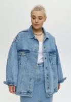 Джинсовая куртка, голубой, 2XL-3XL