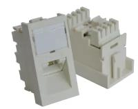 Вставка RJ-45 UTP Cat.5E, 22.5x45 мм угловая, с маркировкой, белая (TWT-SIP-RJ45/F-WH)