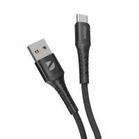 Дата-кабель Armor USB – Type-C, 1 м, черный, Deppa, крафт, Deppa 72516-OZ