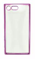 Накладка KissWill силиконовая для Sony Xperia X Compact прозрачная с розовой окантовкой