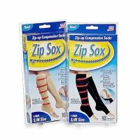 Гольфы на молнии с открытым носом "ZIP SOX" Зип Сокс (Чёрный цвет - Размер S/M)