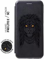 Чехол-книжка Book Art Jack для Huawei P40 Lite E / Honor 9C с принтом "Grand Leo" черный