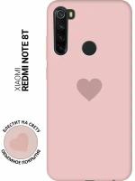 Силиконовый чехол-накладка Silky Touch для Xiaomi Redmi Note 8T с принтом "Heart" розовый