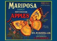 Плакат, постер на бумаге иностранный Mariposa fancy northwestern Apples. Размер 21 х 30 см