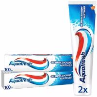 Зубная паста Aquafresh Освежающе-мятная с фтором для тройной защиты полости рта: защита от кариеса, укрепление зубов и свежесть дыхания, 100 мл 2 шт
