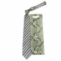 Строгий серый галстук в темную полоску Roberto Cavalli 824698