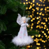 Рождественская декорация (Ангел 1 шт., 15 см) Белый
