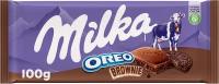 Шоколад Milka Oreo Brownie молочный с кусочками печенья, 100 г