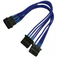 Разветвитель Nanoxia 4-pin MOLEX в 2 х 4-pin MOLEX, 20sm, Blue (NX4PY2EB)