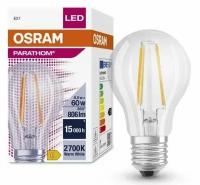 Лампа Светодиодная OSRAM 7W=60W 220V E27 Груша прозрачная A PARATHOM 806Лм Филаментная 2700K, уп. 1шт