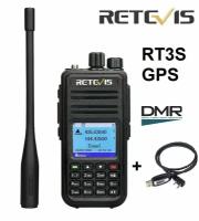 Портативная цифровая радиостанция Retevis RT3S GPS DMR (UHF и VHF) + кабель для программирования J9110P