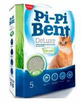 Наполнитель для кошачьего туалета PI-PI BENT DELUXE FRESH GRASS комкующийся ДеЛюкс с ароматом трав (5 кг)