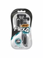 BIC бритва одноразовая 4 лезвия, увлажняющая полоска с алоэ вера BIC FLEX 4 уп 3шт