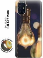 Силиконовый чехол на Samsung Galaxy M31S / Самсунг М31 эс с эффектом блеска "Ретро-лампа"