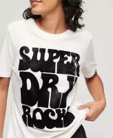 Футболка Superdry, размер 6, белый, черный