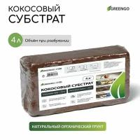 Субстрат кокосовый в брикете, 4 л, 30 % чипсы, 70 % торф "Greengo" 9748808