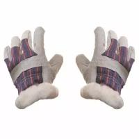Перчатки защитные спилковые Ангара, утепленные комбинированные, без размера, 1 пара