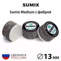 Наклейка для кия Sumix 13 мм Medium с фиброй, многослойная, 1 шт