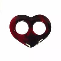 Бордовая пуговица-сердце для платка 839153