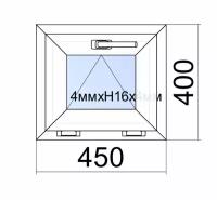 Окно ПВХ VEKA WHS Halo/ 45*40см (ш.*в.)/ фрамуга/ откидной механизм/ однокамерный стеклопакет/фурнитура Accado (Турция)