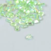Декор для творчества пластик "Вытянутый кристаллик" набор 60 шт зелёный 0,8х0,6 см 9224644